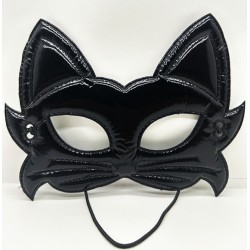 Siyah Renk Kumaş Malzemeden İmal Eva Kedi Maskesi 
