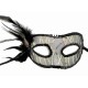 Siyah Yandan Tüylü Pul Payet Maskesi