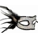 Siyah Yandan Tüylü Pul Payet Maskesi