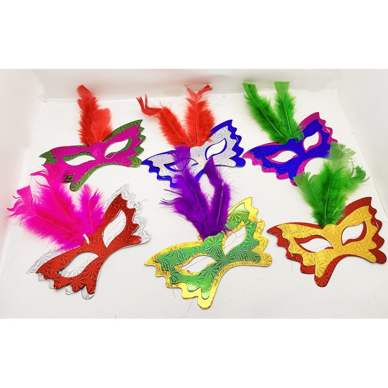 Tüylü Kağıt Parti Venedik Balo After Maskesi 6 Adet Tüylü Kağıt Parti Venedik Balo After Maskesi 6 Adet