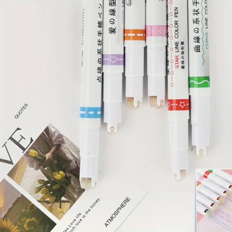 Şekilli Desen Baskılı 6lı Kalem Seti