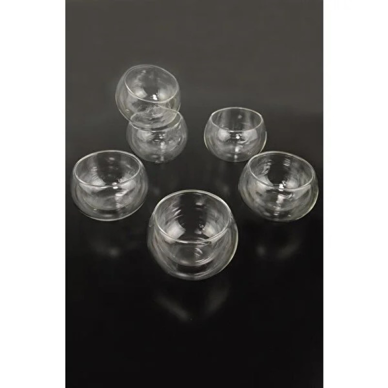 Çift Cidarlı Cam Reçellik 6 Adet Çift Cidarlı Cam Reçellik 6 Adet