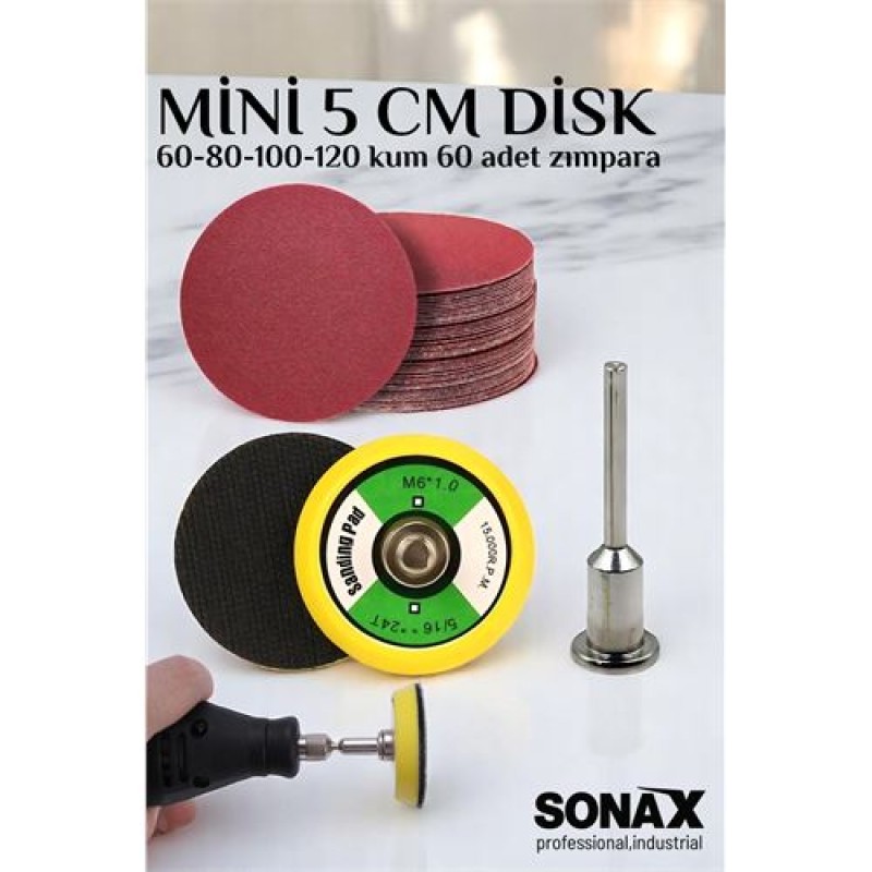 Modacar Pimli Mini Cırt Zımpara Taban Seti Gravür Ve Matkap Uyumlu 5 cm 60 Adet Zımparalı Set Modacar Pimli Mini Cırt Zımpara Taban Seti Gravür Ve Matkap Uyumlu 5 cm 60 Adet Zımparalı Set