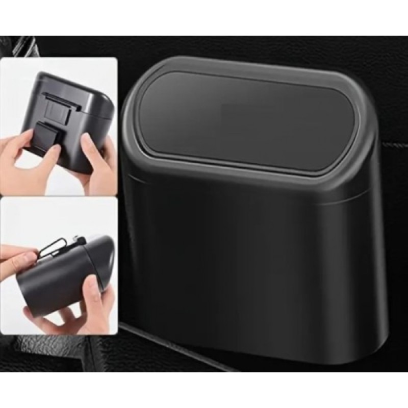 Araba Çöp Kutusu Kapaklı Organize Siyah Renk