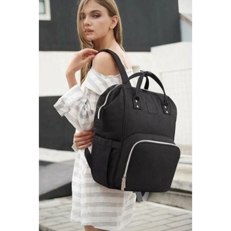 Termal Bölmeli Anne Bebek Çantası Siyah Renk Termal Bölmeli Anne Bebek Çantası Siyah Renk