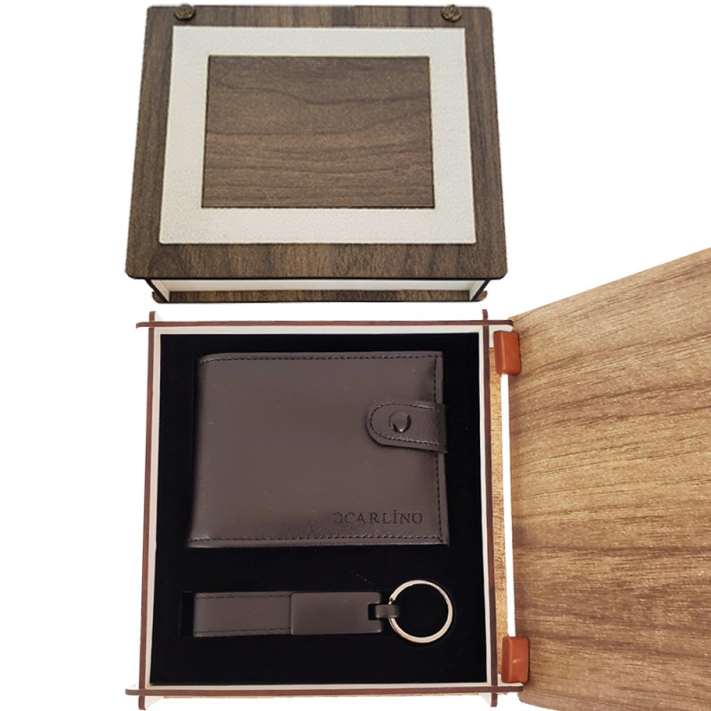 Ahşap Kutulu Deri Cüzdan Ve Anahtarlık Seti Ahşap Kutulu Deri Cüzdan Ve Anahtarlık Seti