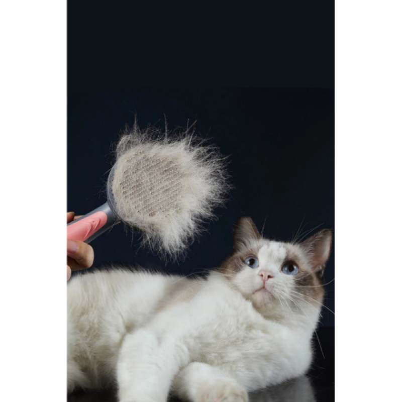 Otomatik Tuşlu Kendini Temizleyen Kedi Köpek Tarağı 