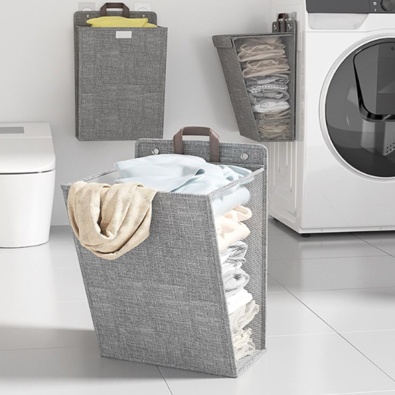 Katlanabilir Asılabilir Kirli Çamaşır Sepeti 