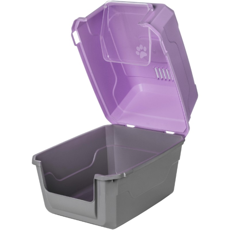 Mikopet Deluxe Mor Kapalı Kedi Tuvaleti 