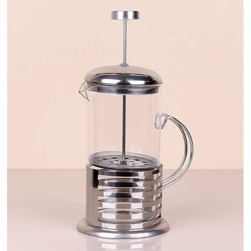 Çelik Kulplu Cam French Press - 350 ml 