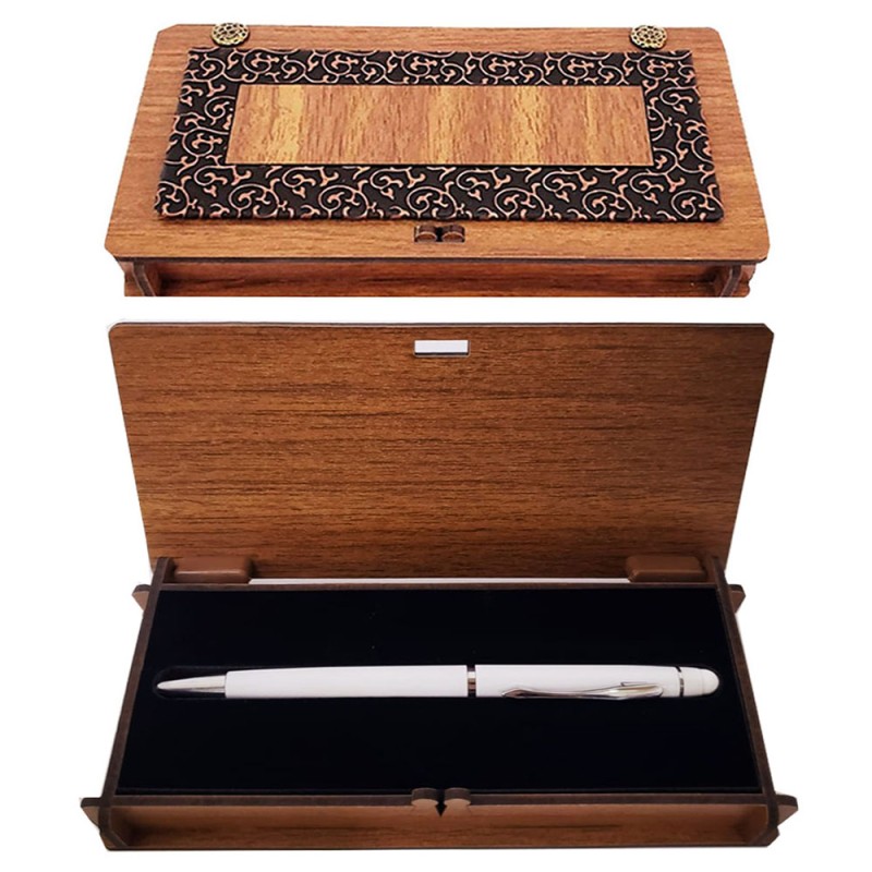 Kutulu Beyaz Metal Tükenmez Kalem