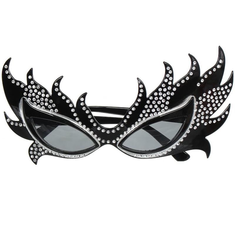 Taşlı Siyah Alev Parti Gözlüğü Taşlı Siyah Alev Parti Gözlüğü