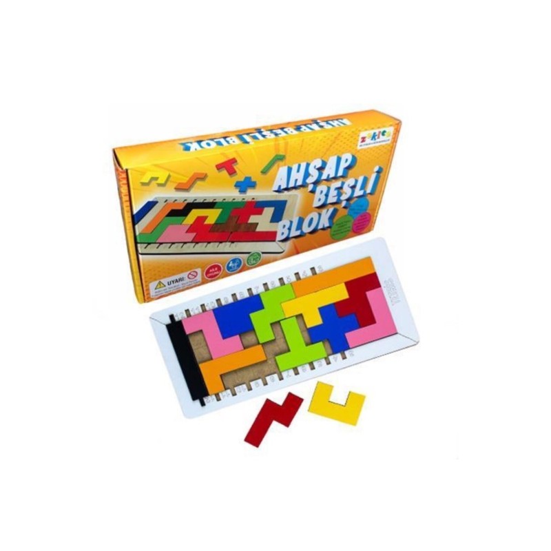 Ahşap Beşli Blok Oyunu Ahşap Beşli Blok Oyunu