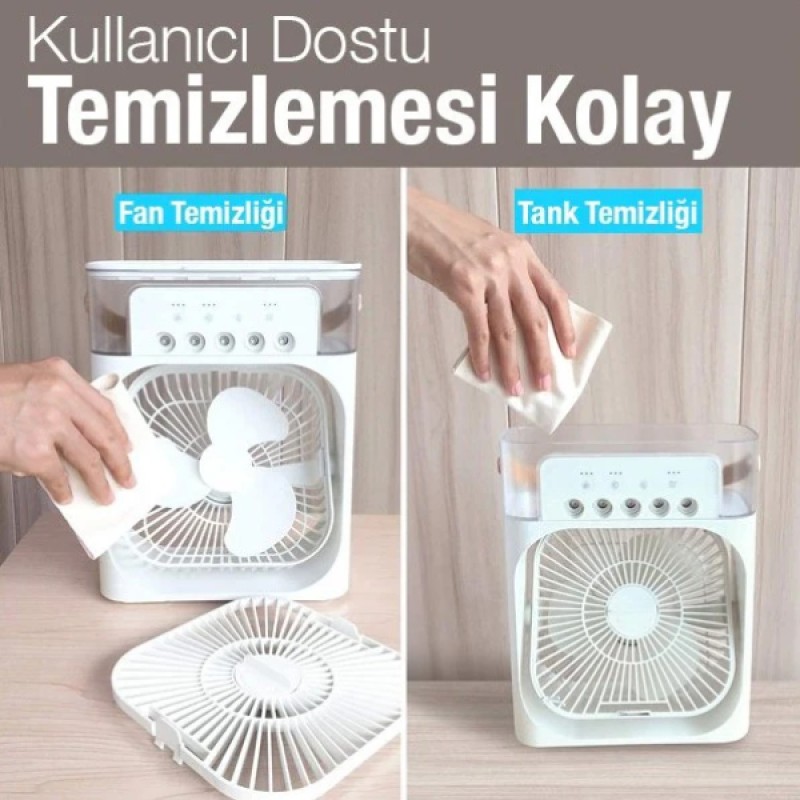 Su Hazneli Şarjlı Masa Vantilatörü 