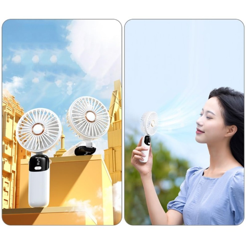 USB Şarjlı Taşınabilir Katlanabilir El Fanı Beyaz Renk 