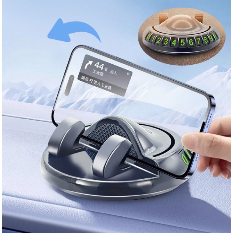 360° Dönebilen Yapışkanlı Numaratörlü Araç Telefon Tutucu 360° Dönebilen Yapışkanlı Numaratörlü Araç Telefon Tutucu