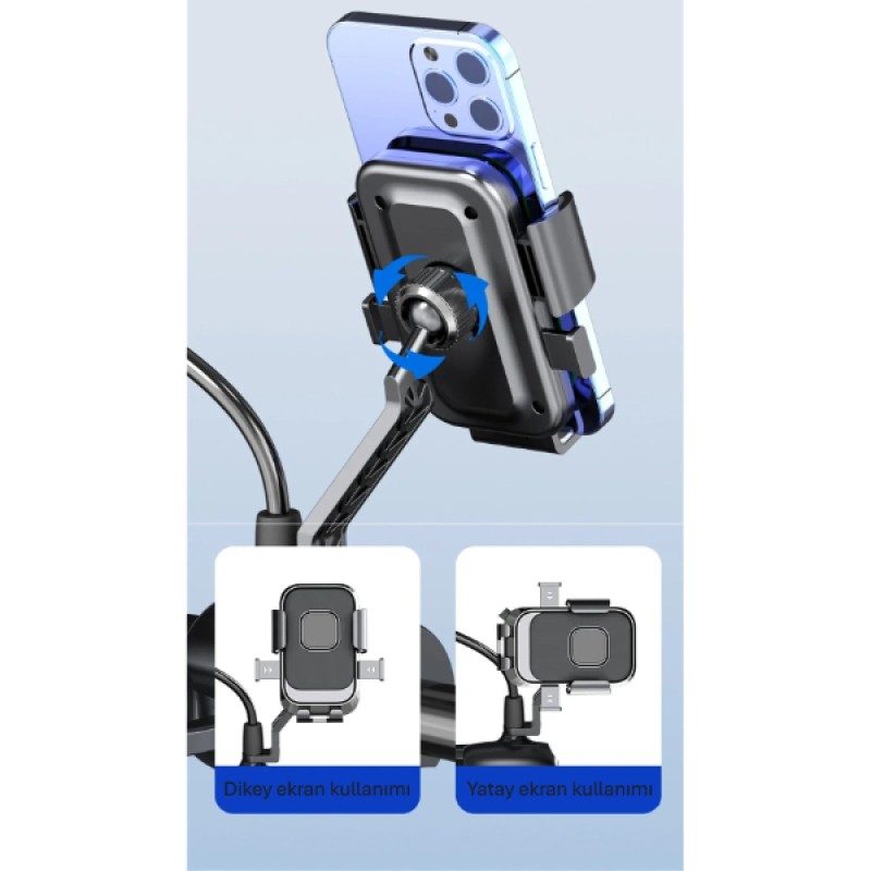360° Dikiz Aynası Bisiklet Motosiklet Telefon Tutucu 360° Dikiz Aynası Bisiklet Motosiklet Telefon Tutucu
