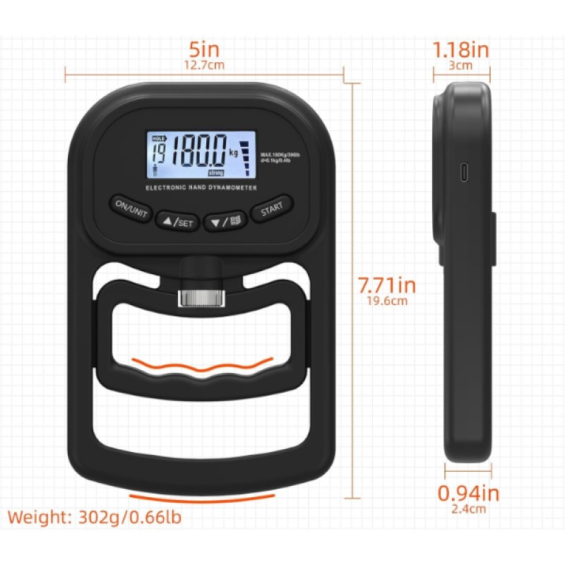 Dijital El Dinamometresi Kavrama Gücü Test Cihazı 