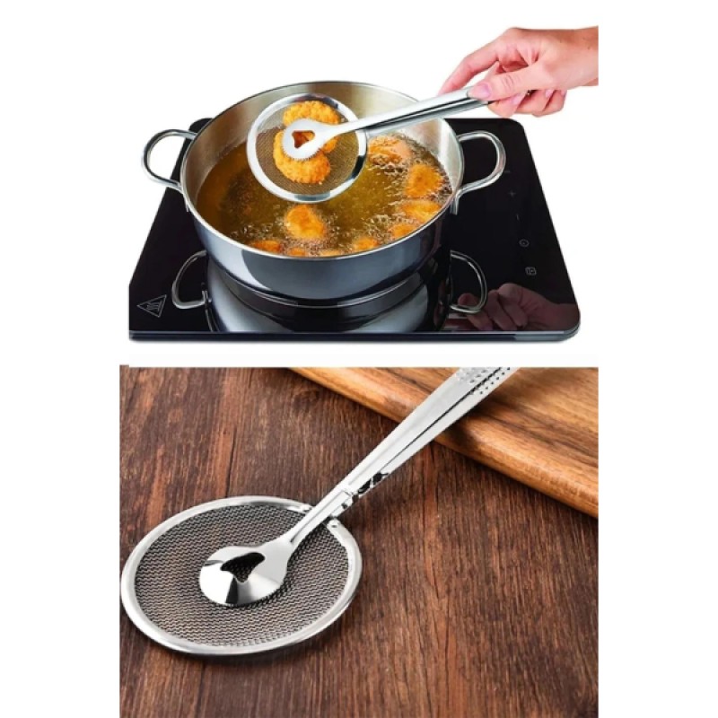 Süzgeçli Kevgirli Haşlama Kızartma Maşası 