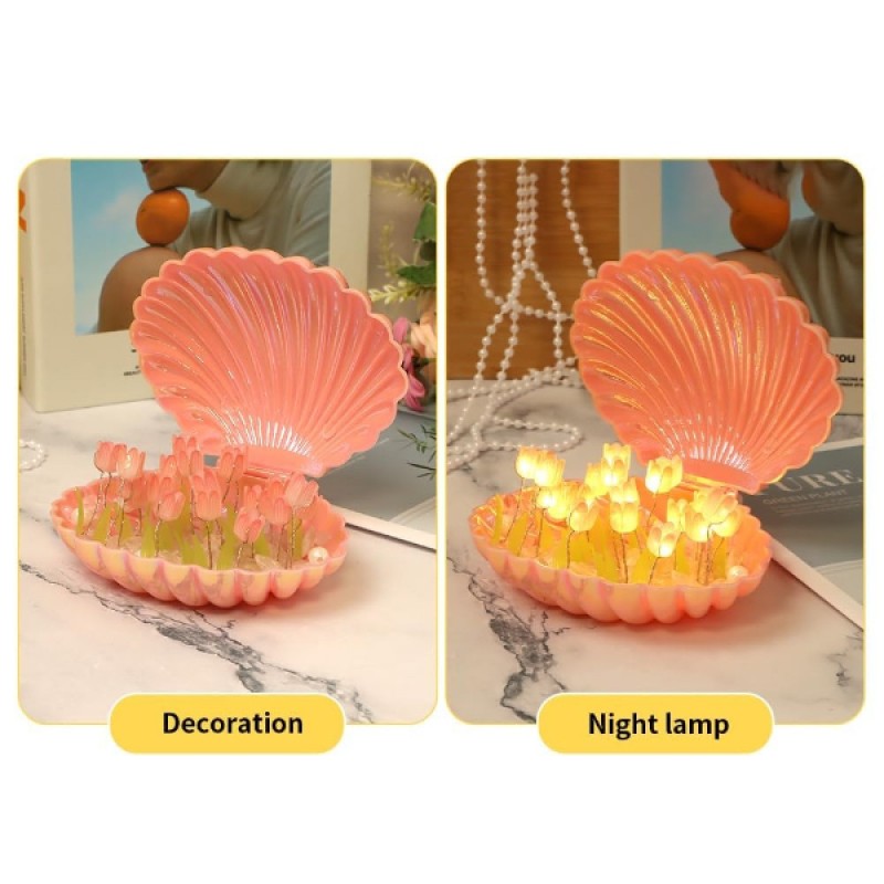 LED Işıklı Kendin Yap Deniz Kabuğu Tasarımlı Lale Lamba LED Işıklı Kendin Yap Deniz Kabuğu Tasarımlı Lale Lamba