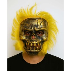 Wild Skull - Bakır Kafatası Sarı Saçlı İskelet Maske