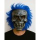 Wild Skull - Gümüş Kafatası Mavi Saçlı İskelet Maske Wild Skull - Gümüş Kafatası Mavi Saçlı İskelet Maske