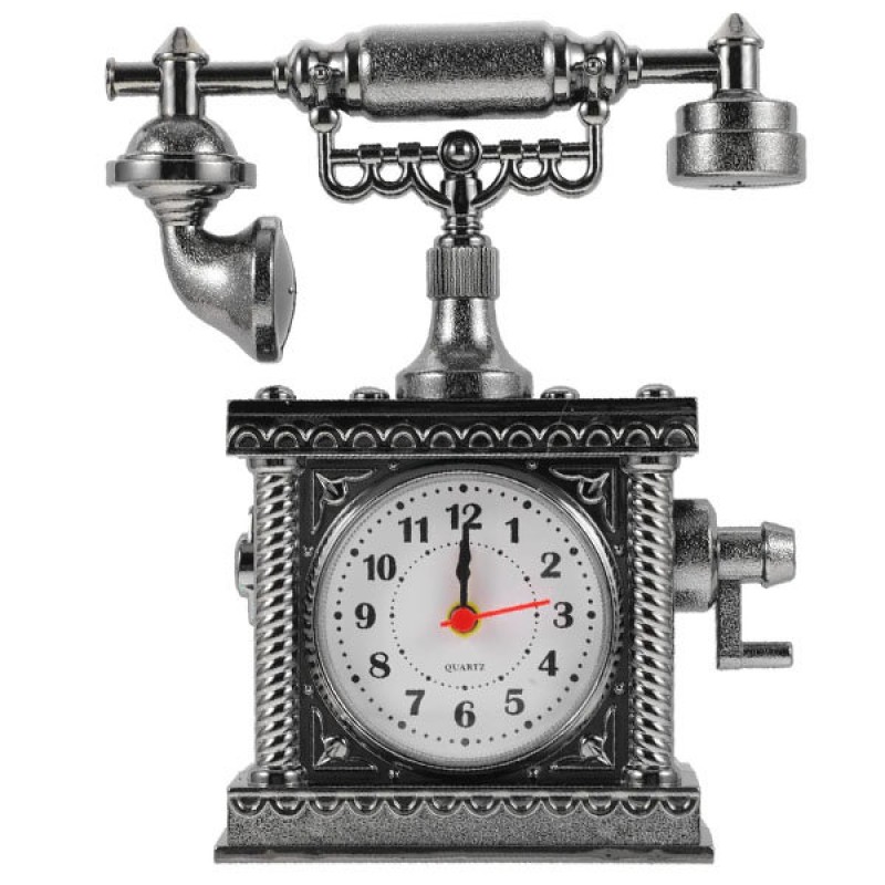 Vintage Telefon Tasarımlı Masa Saati 