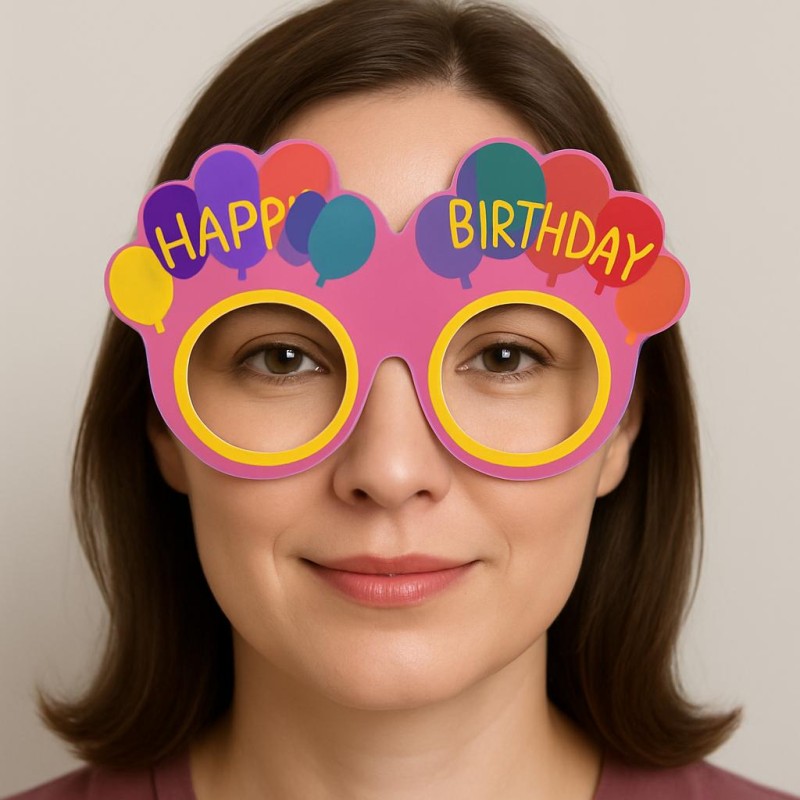 Balon Desenli Karton Doğum Günü Gözlükleri 6 Adet Pembe Renk Balon Desenli Karton Doğum Günü Gözlükleri 6 Adet Pembe Renk