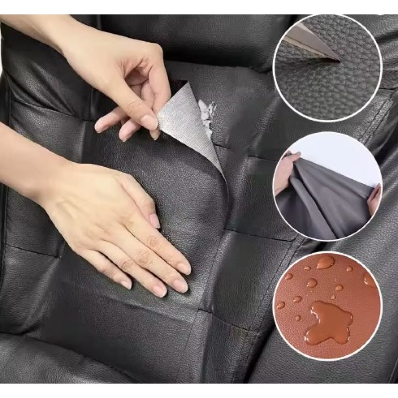 Kendinden Yapışkanlı Deri Döşeme Tamir Kiti Siyah 100x50 