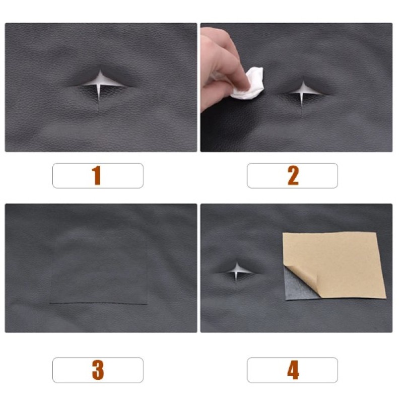 Kendinden Yapışkanlı Deri Döşeme Tamir Kiti Siyah 100x50 