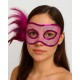 Fuşya Renk Yandan Tüylü Pul Payet İşlemeli Parti Maskesi 23x12 cm Fuşya Renk Yandan Tüylü Pul Payet İşlemeli Parti Maskesi 23x12 cm