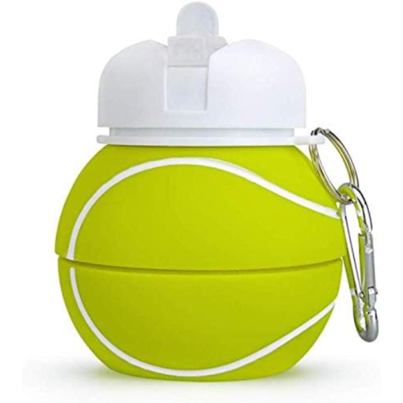 Tenis Topu Tasarımlı Akordiyon Su Şişesi