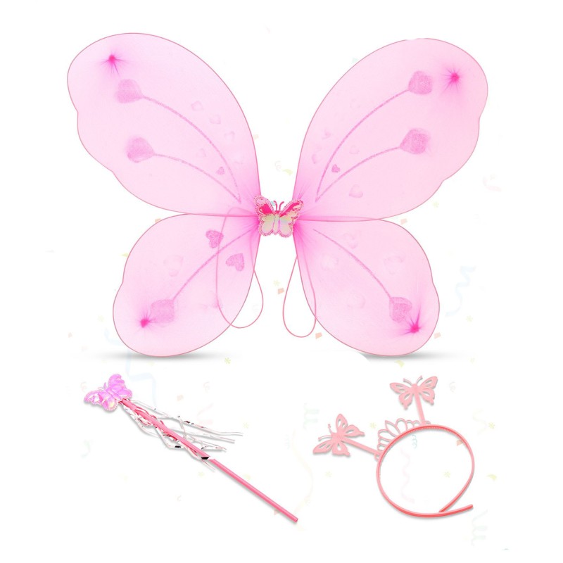 Toz Pembe Kelebek Kanadı Tacı ve Sopası Toz Pembe Kelebek Kanadı Tacı ve Sopası