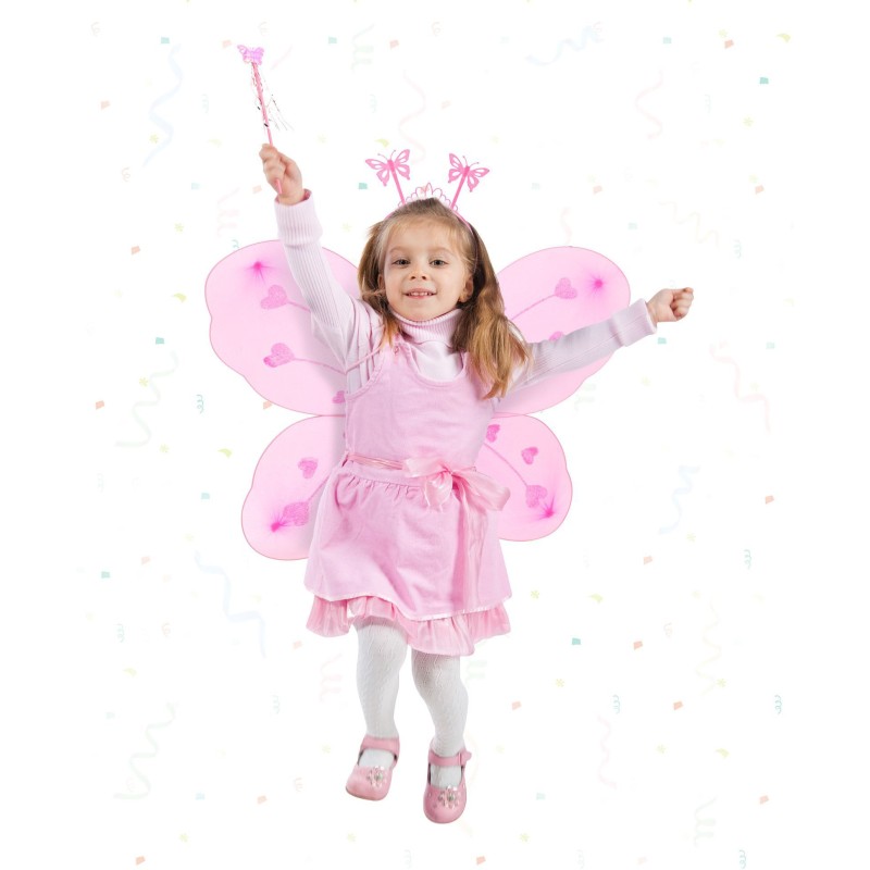 Toz Pembe Kelebek Kanadı Tacı ve Sopası Toz Pembe Kelebek Kanadı Tacı ve Sopası