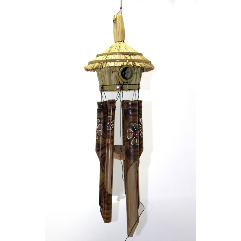 Hasır Kuş Yuvalı Bambu Çan 50 cm