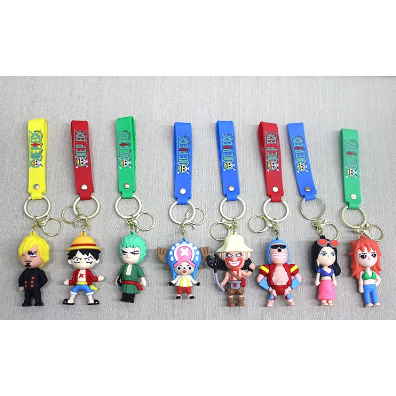 One Piece Karışık Karakterler Silikon Anahtarlık 