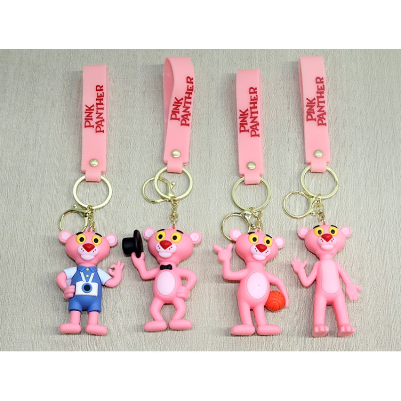 Pembe Panter Silikon Anahtarlık 