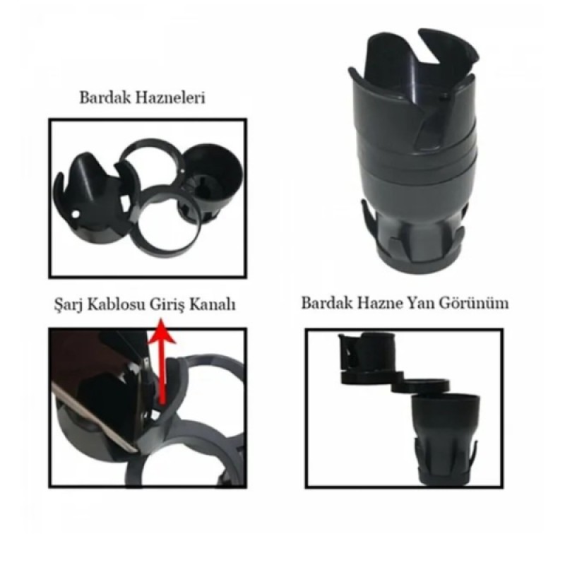 Ayarlanabilir Araç İçi Çoklu Bardak Tutacağı 