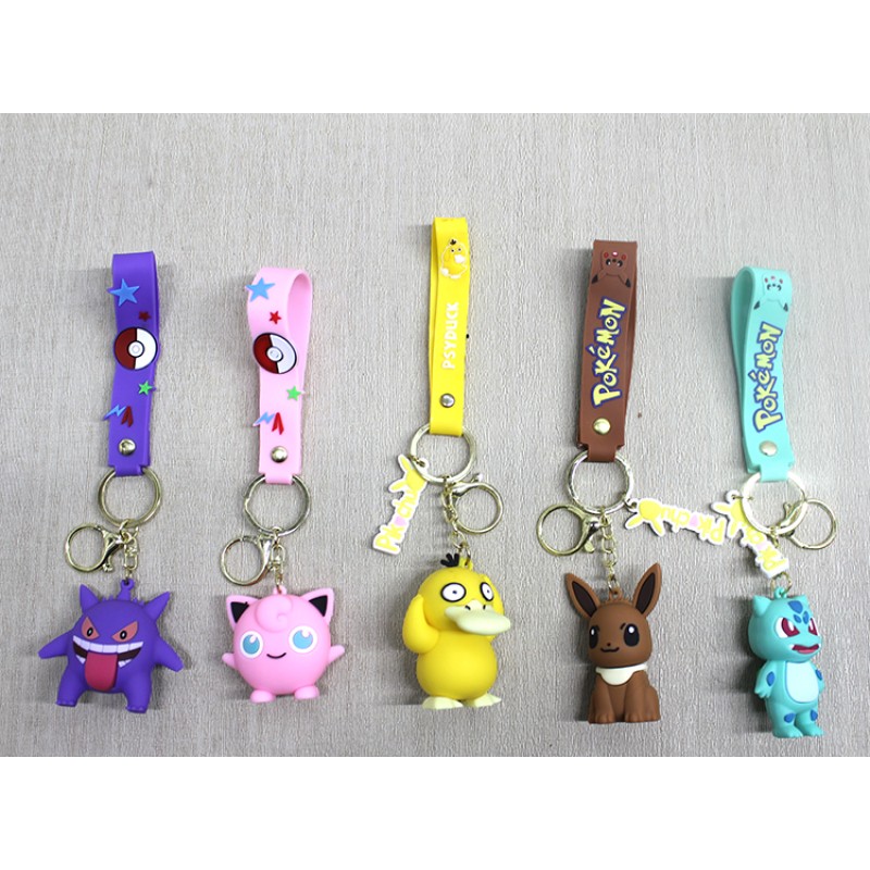 Pokemon Serisi Karışık Karakterler Silikon Anahtarlık Pokemon Serisi Karışık Karakterler Silikon Anahtarlık