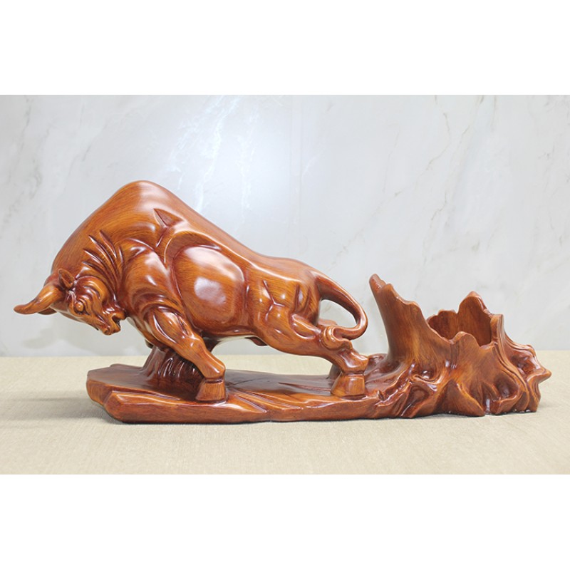 Polyester Boğa Figürü Şaraplık 