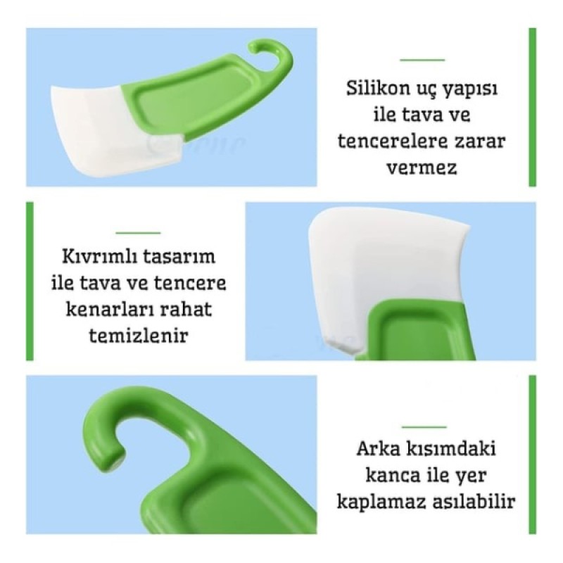 Silikon Uçlu Bulaşık Temizleme Kazıyıcı Spatula 