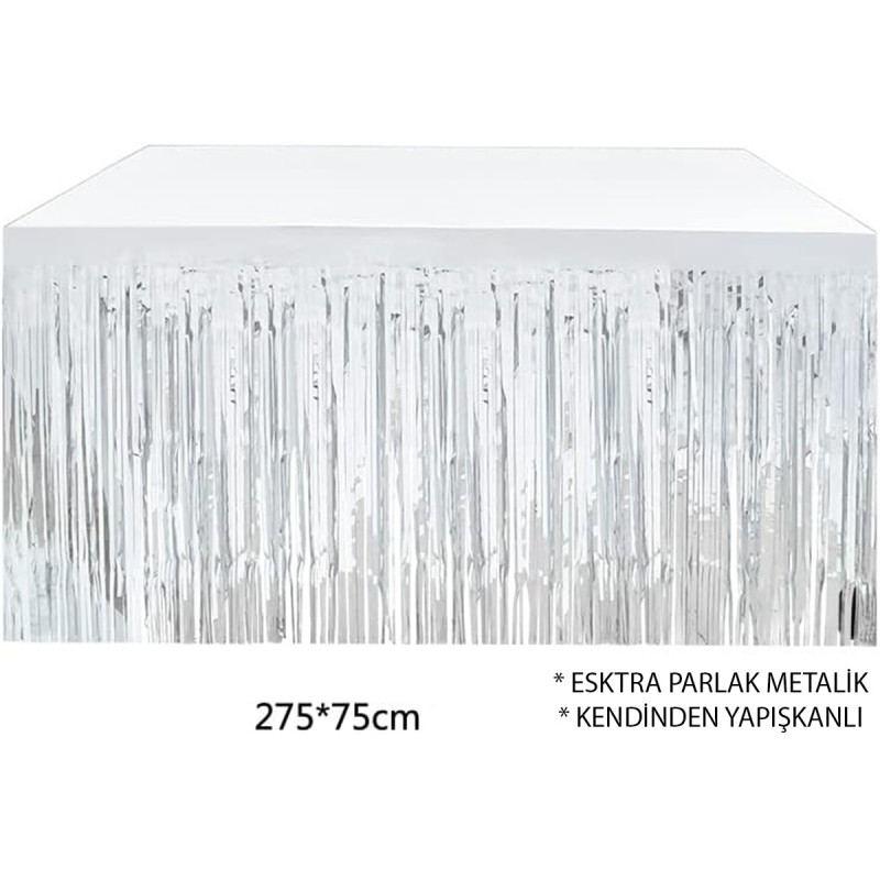 Gümüş Metalize Masa Eteği