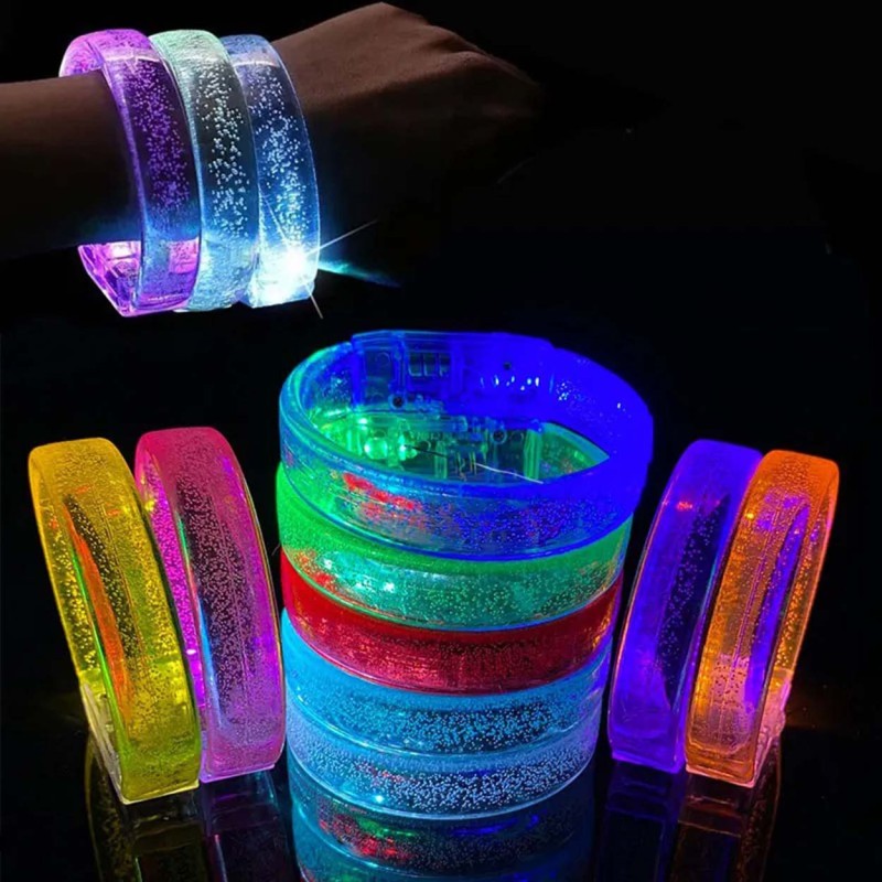 Sarı Led Işıklı Baskı Yapılabilen Pilli Bileklik Bilezik