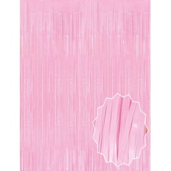 Soft Pembe Püsküllü Kapı Perdesi