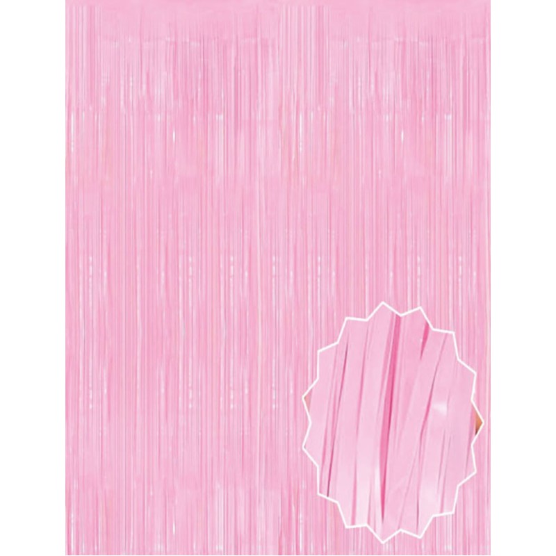 Soft Pembe Püsküllü Kapı Perdesi