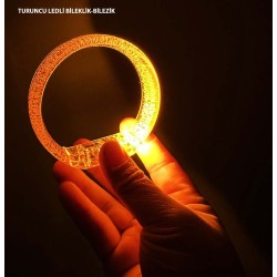 Turuncu Led Işıklı Baskı Yapılabilen Pilli Bileklik Bilezik