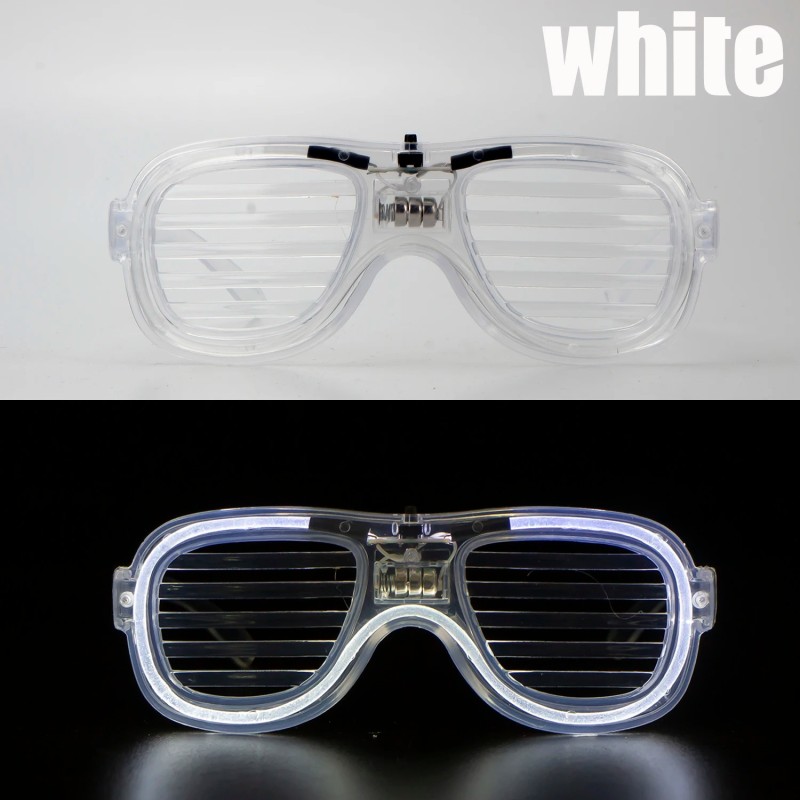 Beyaz Led Işıklı Parti Gözlüğü - Neon 3 Modlu