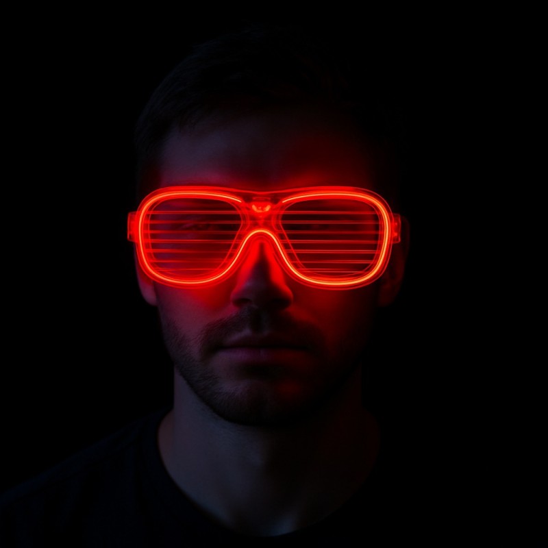 Kırmızı Led Işıklı Parti Gözlüğü - Neon 3 Modlu Kırmızı Led Işıklı Parti Gözlüğü - Neon 3 Modlu