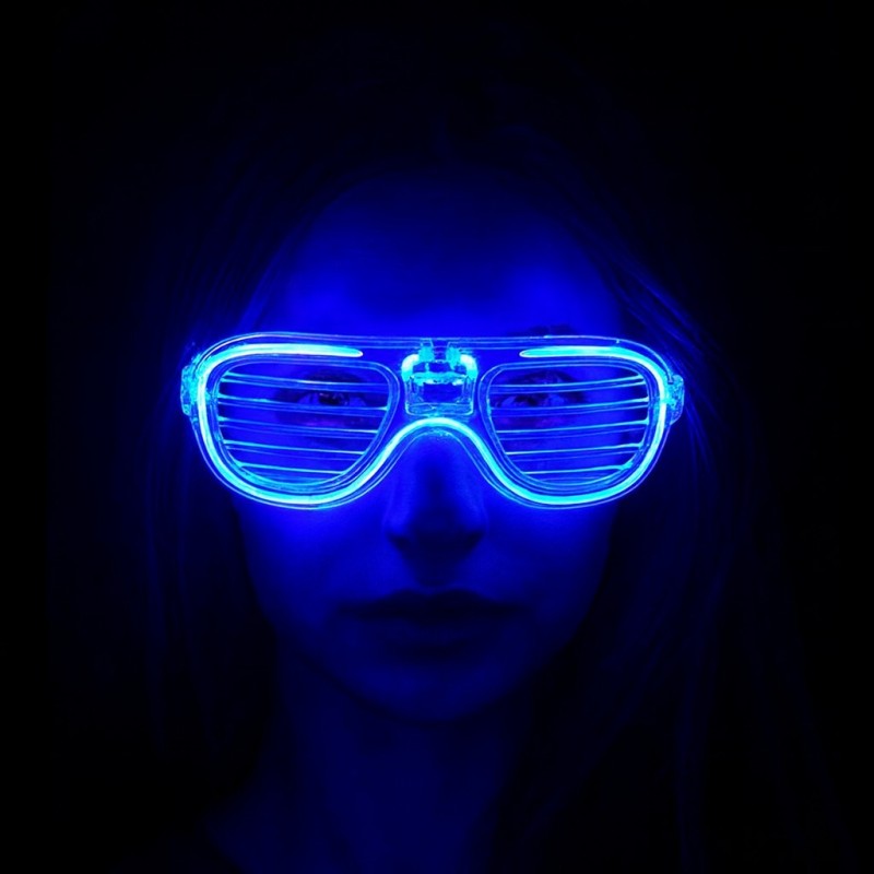 Mavi Led Işıklı Parti Gözlüğü - Neon 3 Modlu Mavi Led Işıklı Parti Gözlüğü - Neon 3 Modlu