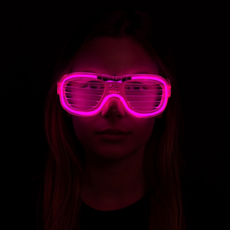 Pembe Led Işıklı Parti Gözlüğü - Neon 3 Modlu Pembe Led Işıklı Parti Gözlüğü - Neon 3 Modlu